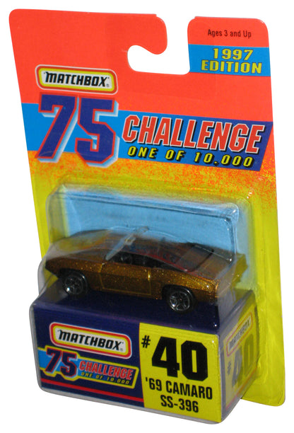 Matchbox 75 Challenge (1997) Mattel Gold '69 Camaro SS-396 Toy Car #40