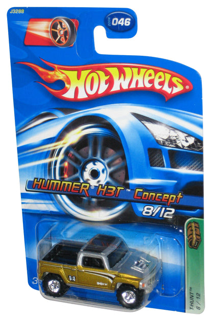 Hot Wheels T-Hunt 8/12 (2006) Gold Hummer H3T Concept Toy Car #046 - (Faster Than Ever Racing Wheel Card)