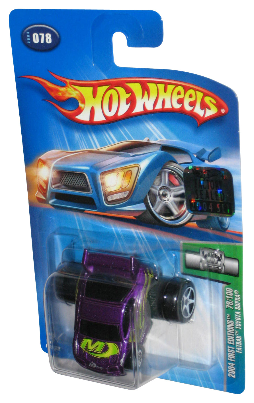 Hot Wheels 2004 First Editions 78/100 (2004) Purple Fatbax Toyota Supra Car #078 - (Factory Sealed Sticker)