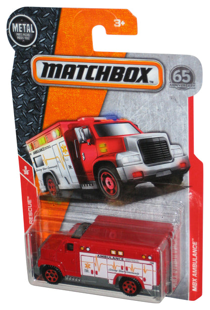 Matchbox MBX Rescue 9/30 (2017) Red Ambulance Toy 60/125