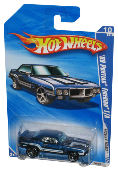 Hot Wheels Muscle Mania '10 Blue '69 Pontiac Firebird T/A Toy Car 088/240