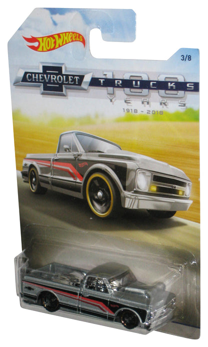 Hot Wheels 100 Years (2017) Silver '67 Chevy C10 Toy Truck 3/8