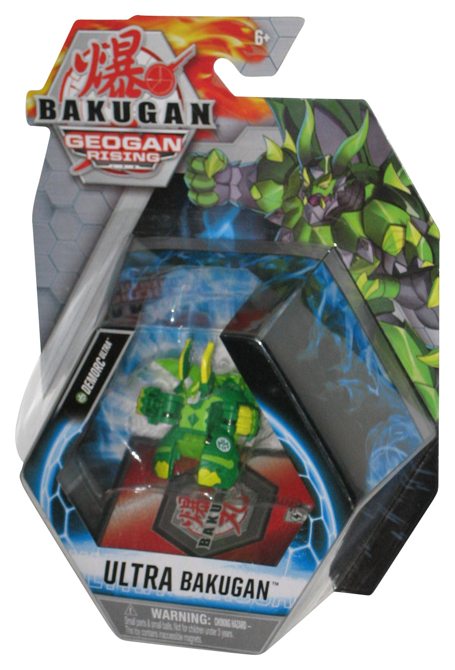 Bakugan Geogan Rising (2021) Demorc Ultra Green 3-Inch Figure w/ Trading Cards