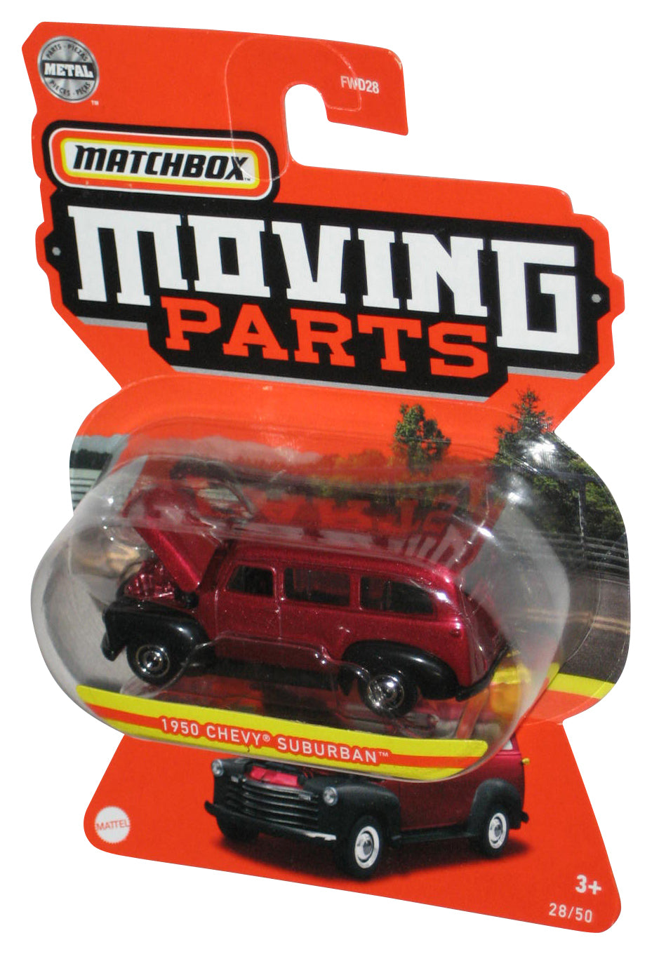 Matchbox Moving Parts (2022) Red 1950 Chevy Suburban Toy Car 28/50
