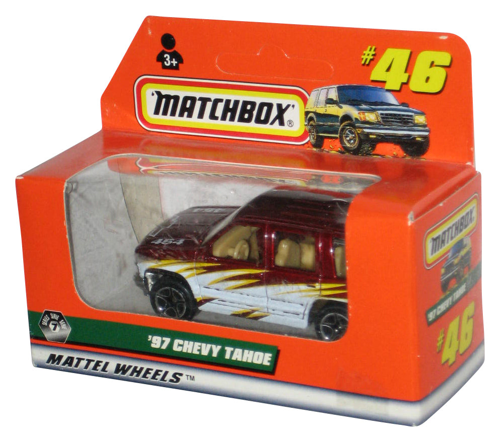 Matchbox Red '97 Chevy Tahoe (1997) Rough 'N Tough Toy Truck #46 - (Box Packaging)