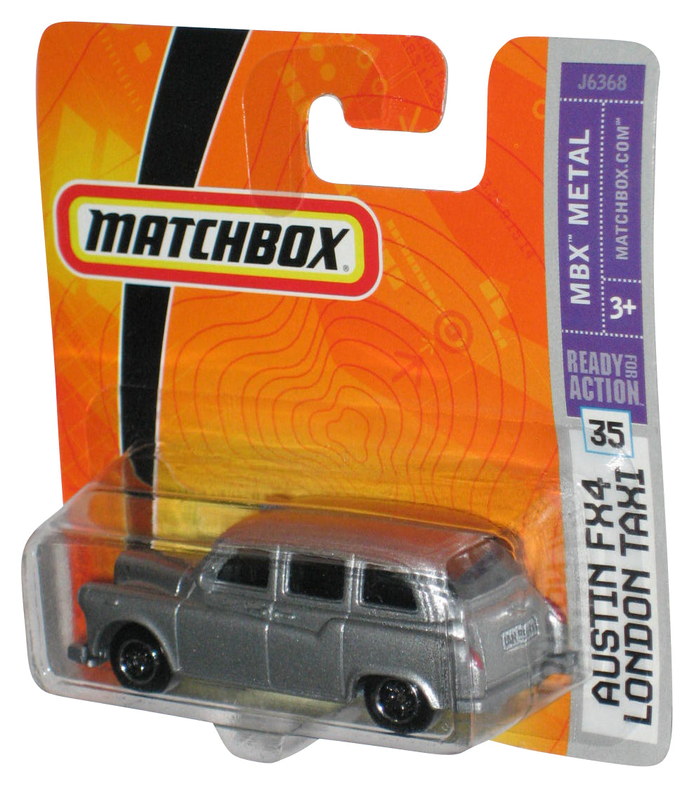 Matchbox MBX Metal (2007) Silver Austin FX4 London Taxi Toy Car #35 - (Short Card)