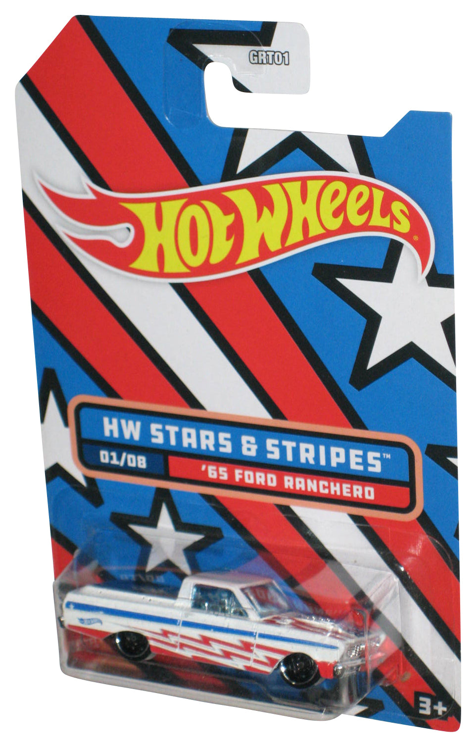 Hot Wheels HW Stars & Stripes (2021) White '65 Ford Ranchero Toy Truck 1/8