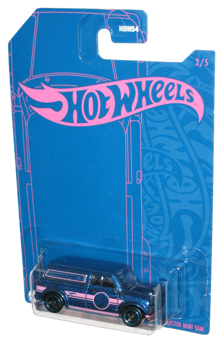 Hot Wheels Pearl & Chrome (2021) Blue & Pink '67 Austin Mini Van Toy 2/5