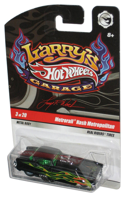 Hot Wheels Larry's Garage (2008) Black Metrorail Nash Metropolitan Real Riders Car 3/20