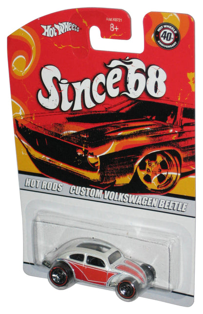 Hot Wheels Since '68 Rods (2007) Custom Volkswagen Beetle White & Red Toy Car 8/10