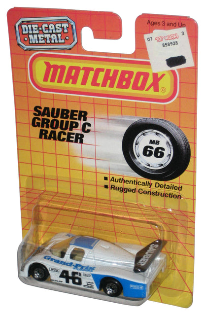 Matchbox Sauber Group C Racer (1990) Mattel White Die-Cast Metal Car MB66