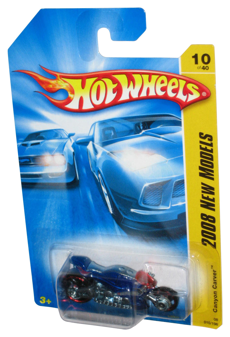 Hot Wheels 2008 New Models 10/40 Blue Canyon Carver Toy Motorcycle Bike 010/196