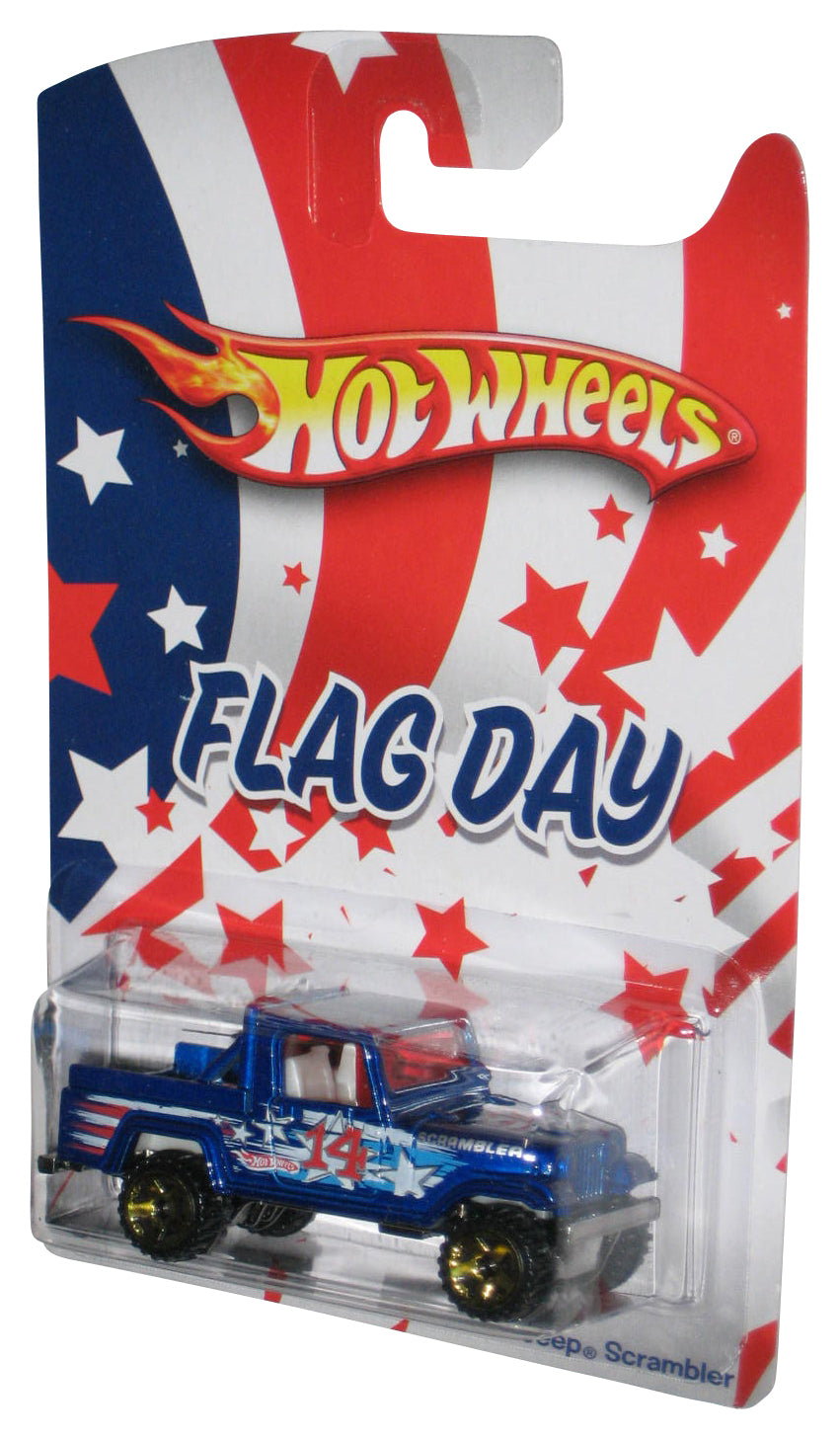 Hot Wheels Flag Day (2010) Blue Jeep Scrambler Toy Truck