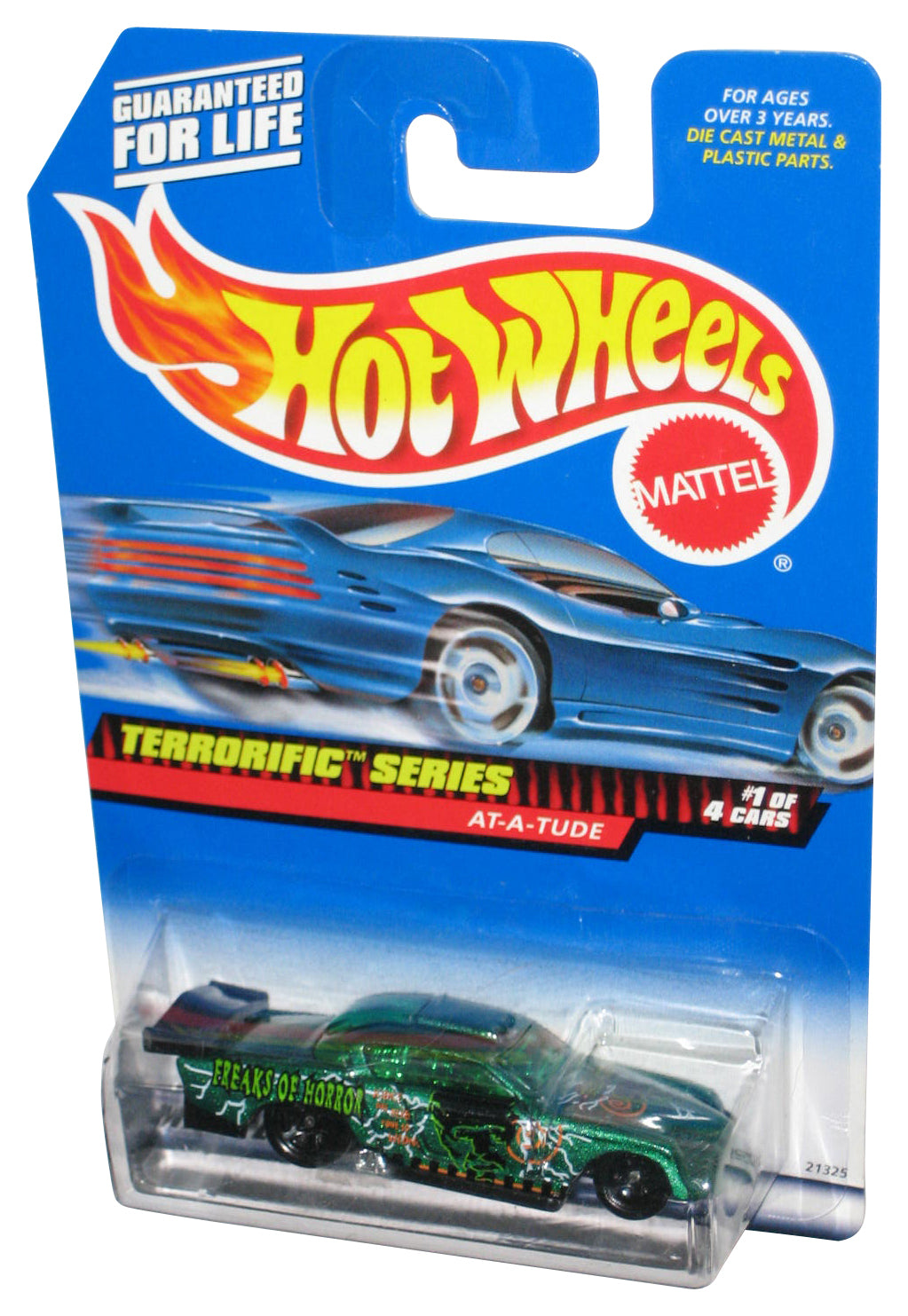 Hot Wheels Terrorific Series 1/4 (1998) Green At-A-Tude Car #977