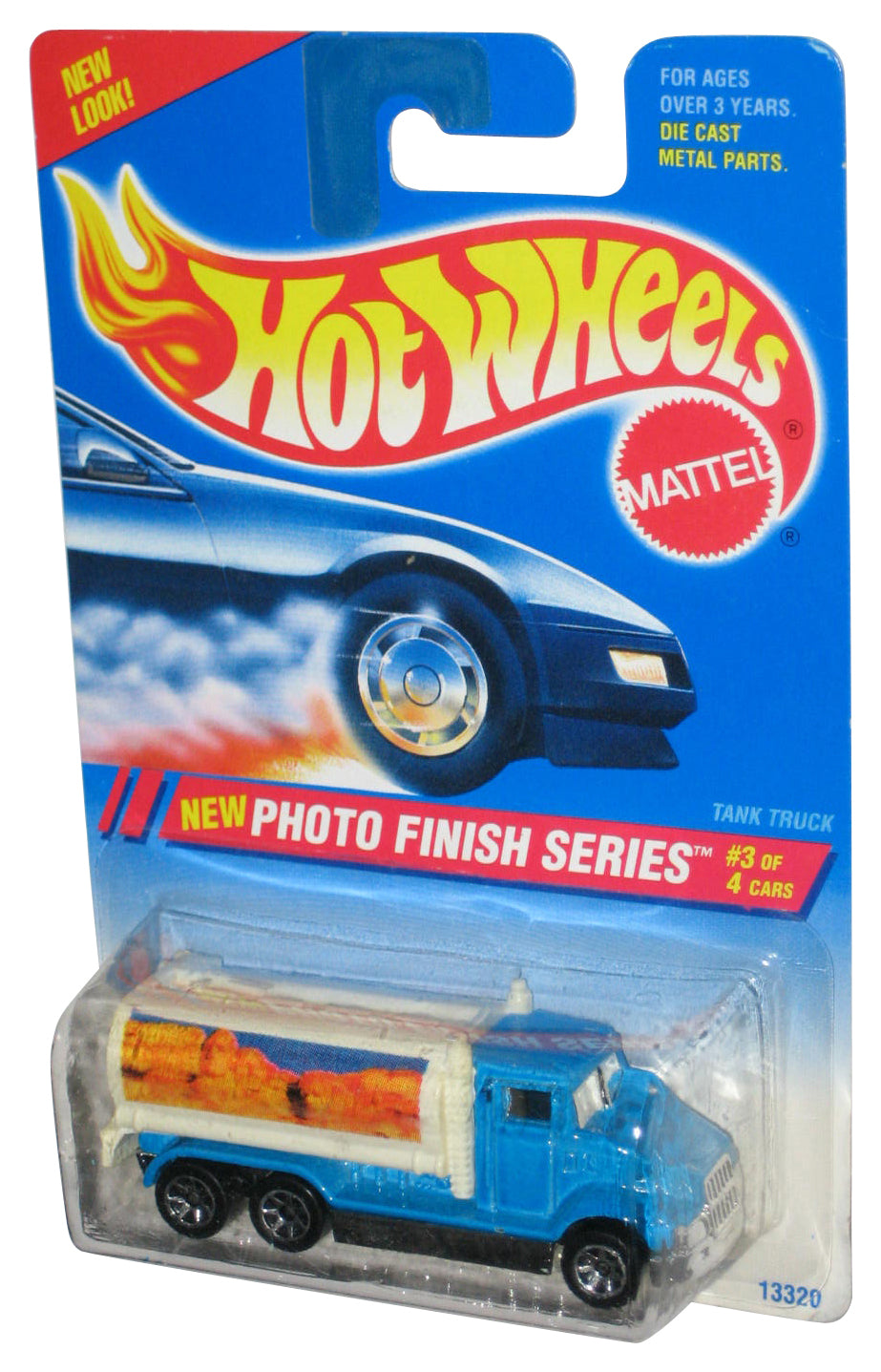 Hot Wheels Photo Finish Series 3/4 (1994) Blue & White Tank Truck Toy #333