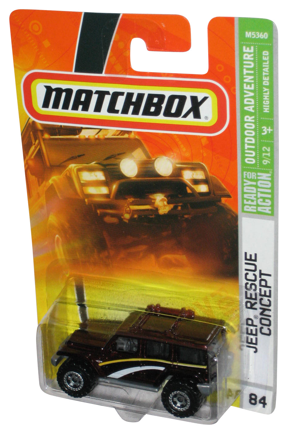Matchbox Outdoor Adventure (2007) Red Maroon Jeep Rescue Concept Toy #84