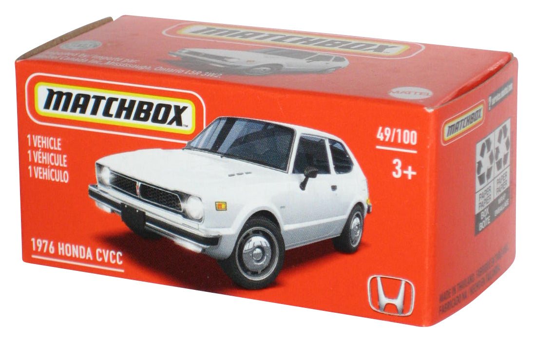 Matchbox 1976 Honda CVCC (2020) Power Grabs White Toy Car 49/100