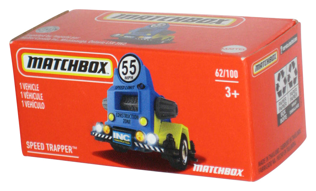 Matchbox Speed Trapper (2020) Power Grabs Box Blue & Yellow Toy 62/100