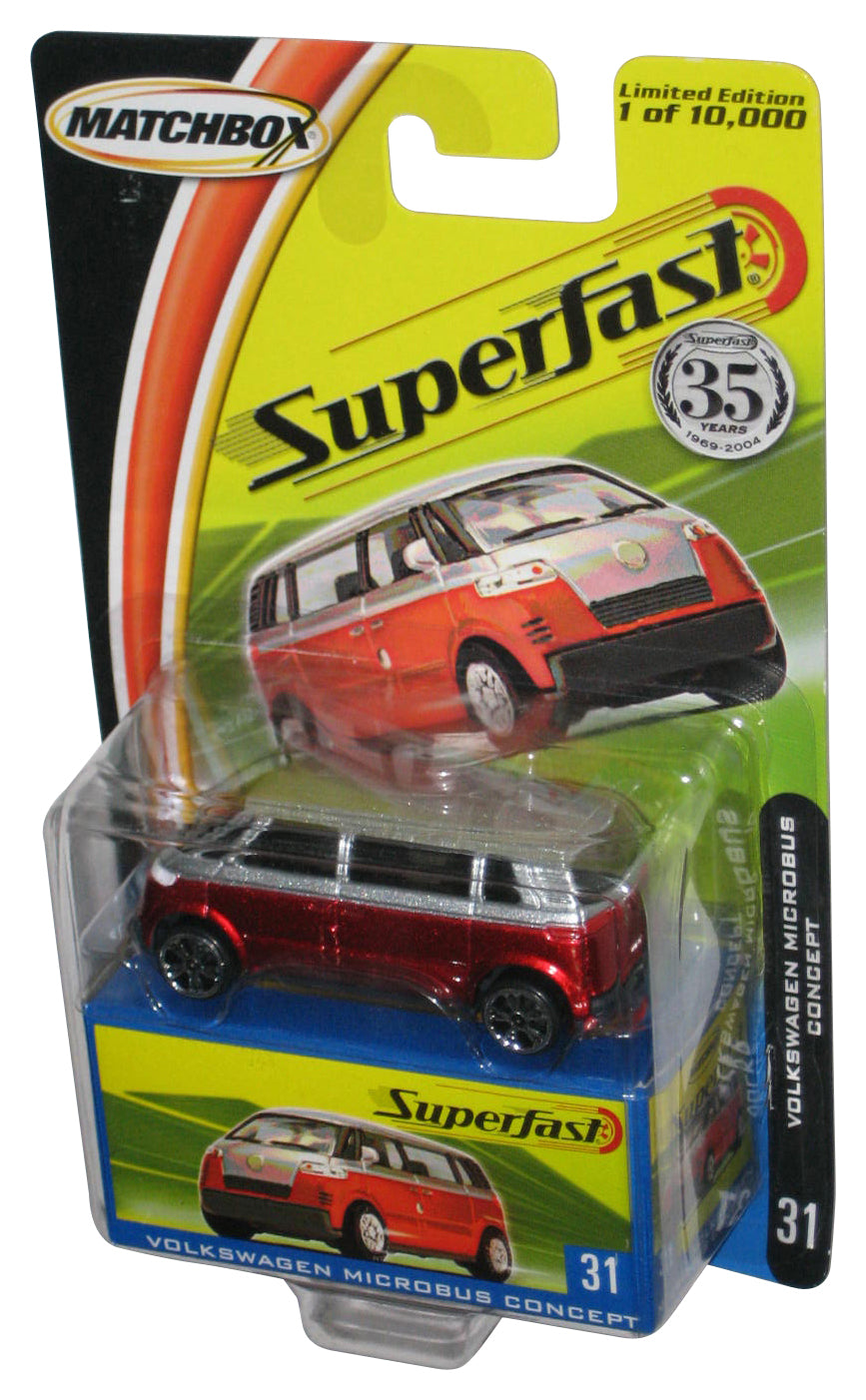 Matchbox Superfast (2004) Mattel Red Volkswagen Microbus Concept Toy Car #31