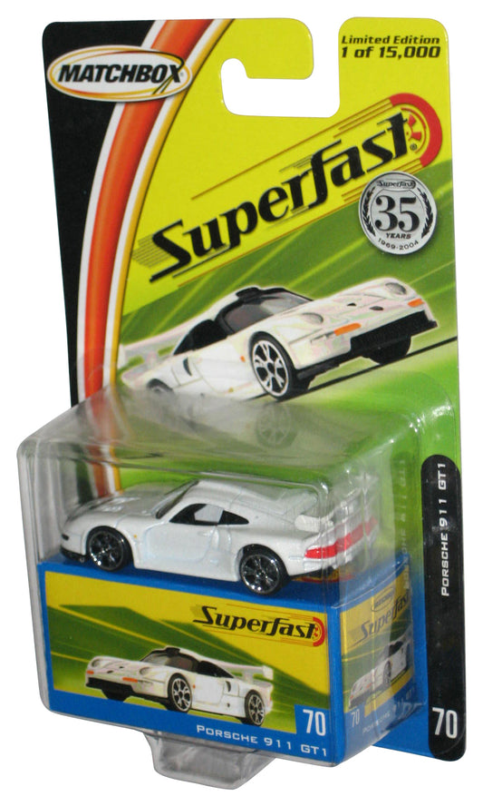 Matchbox Superfast (2005) Mattel White Porsche 911 GT1 Toy Car #70