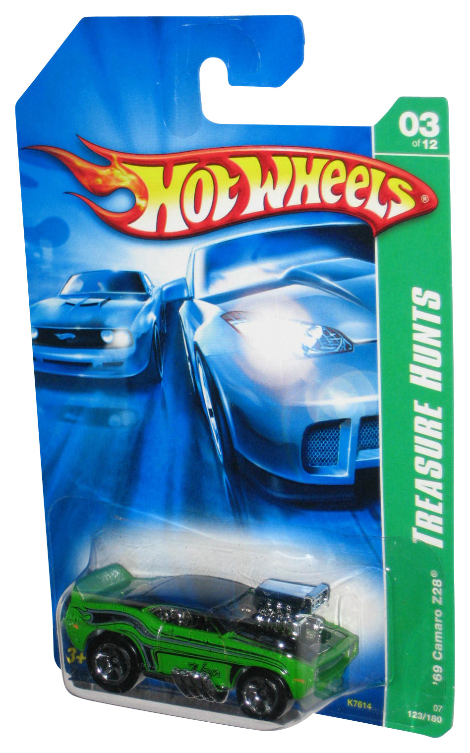 Hot Wheels Treasure Hunts 03/12 (2006) Green '69 Camaro Z28 Toy Car 123/180