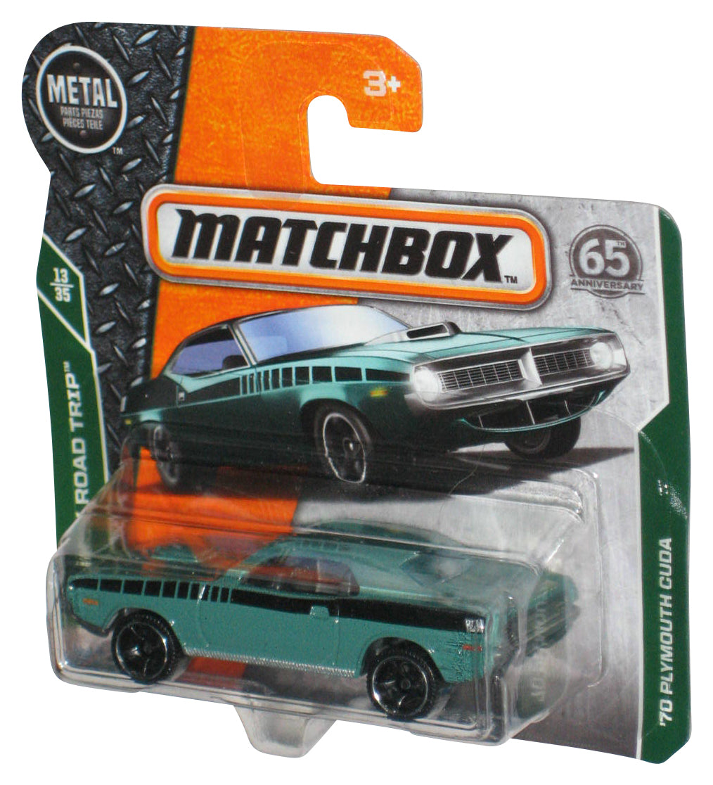 Matchbox MBX Road Trip 13/35 (2017) Green '70 Plymouth Cuda Toy Car 19/125 - (Short Card)
