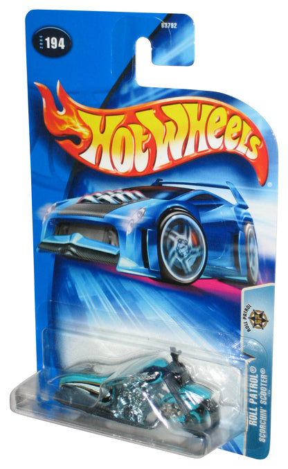 Hot Wheels Roll Patrol Scorchin' Scooter (2004) Blue Teal Toy Motorcycle Bike Toy #194