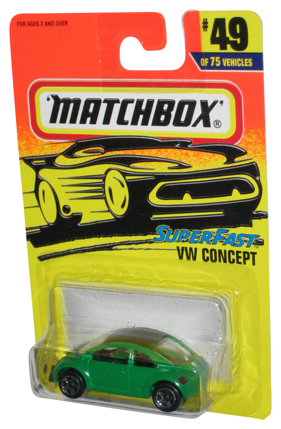 Matchbox Superfast VW Concept (1996) Mattel Green Toy Car #49/75