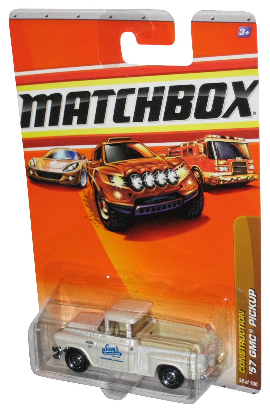 Matchbox Construction (2009) White '57 GMC Pickup Toy Truck 38/100