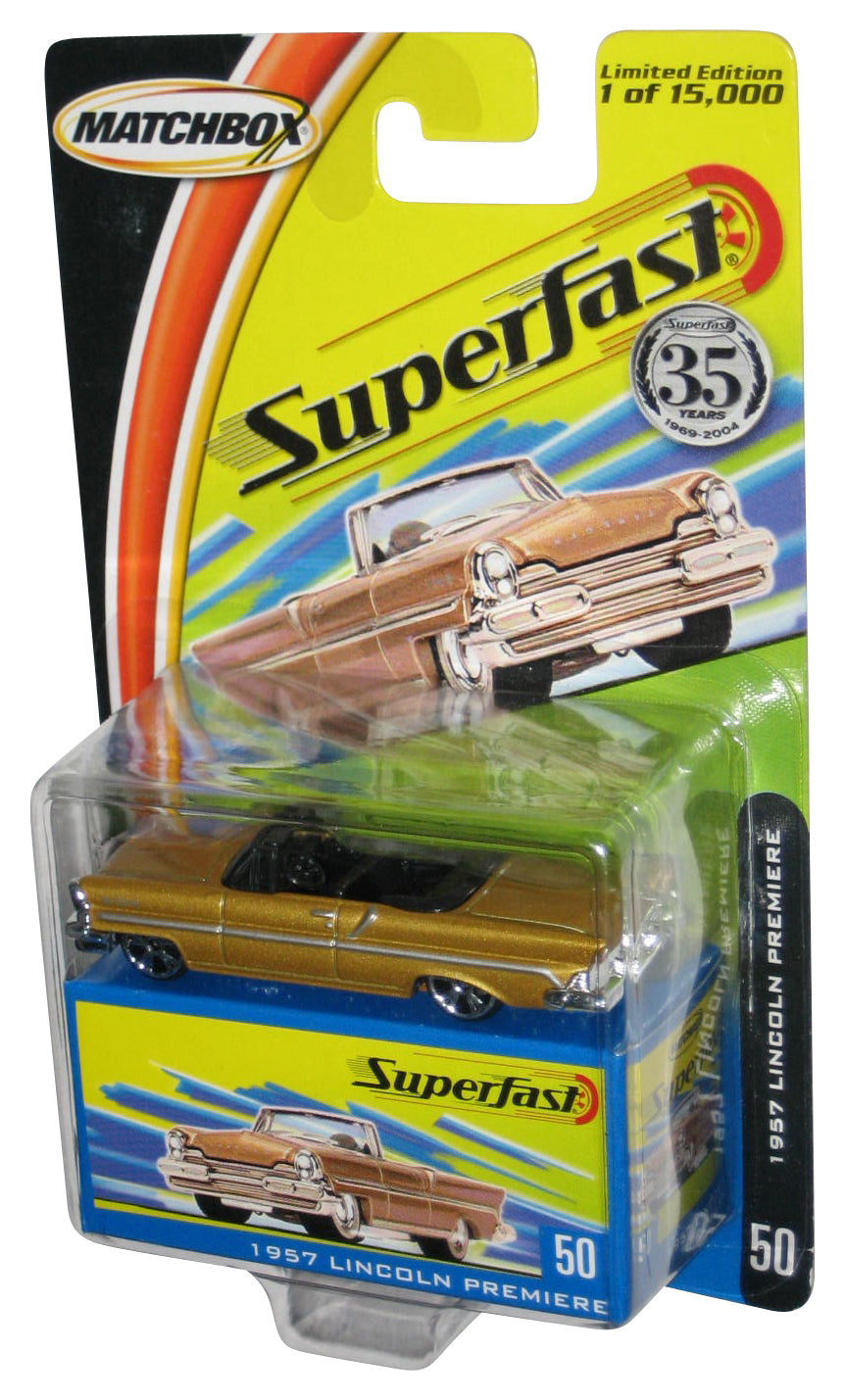 Matchbox Superfast 1957 Lincoln Premiere (2004) Mattel Gold Toy Car #50