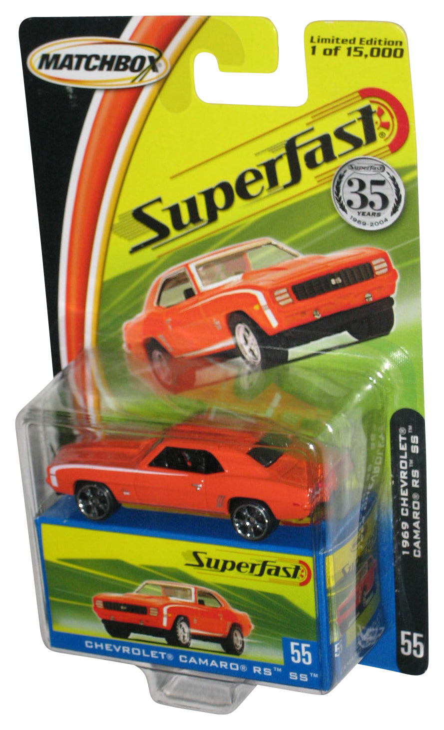 Matchbox Superfast 35th Orange Chevrolet Camaro RS SS Toy Car #55