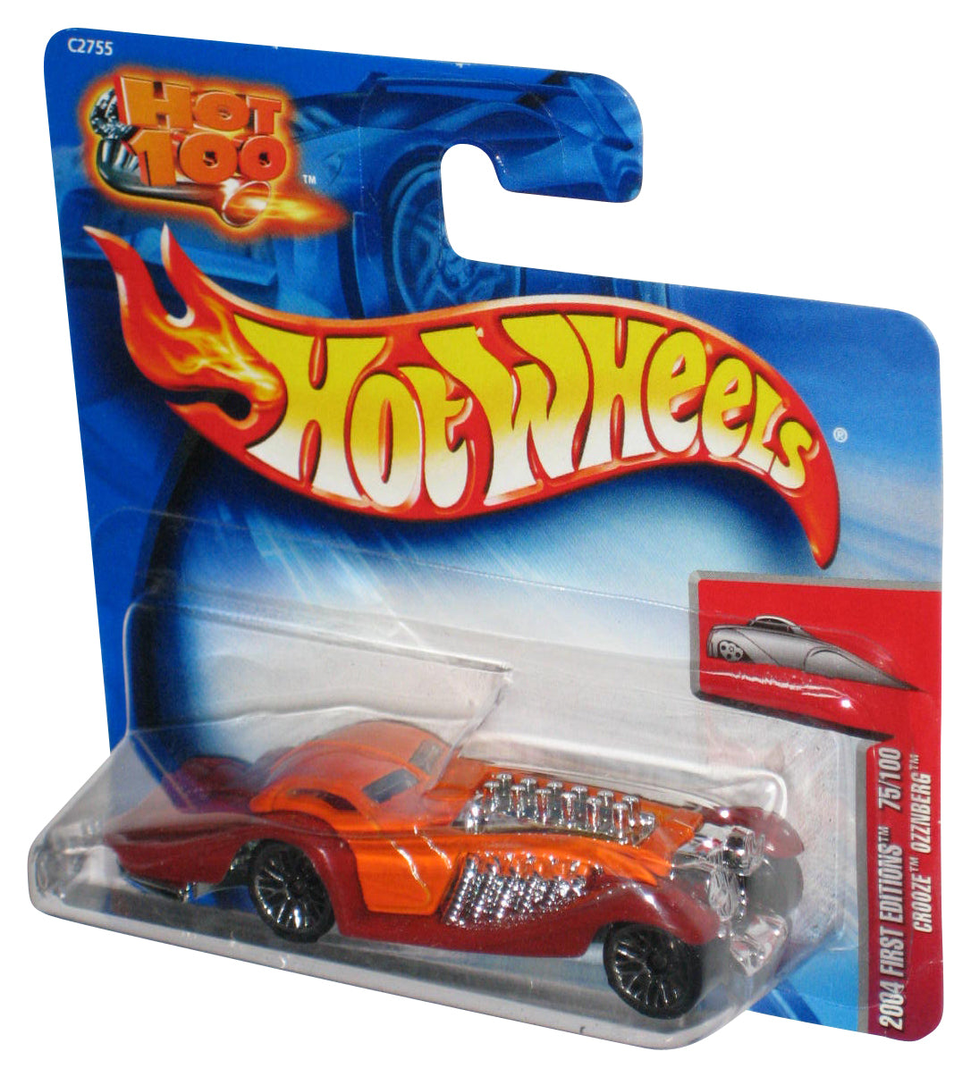 Hot Wheels Hot 100 2004 First Editions 75/100 Orange Crooze Ozznberg Toy Car #075 - (Short Card)
