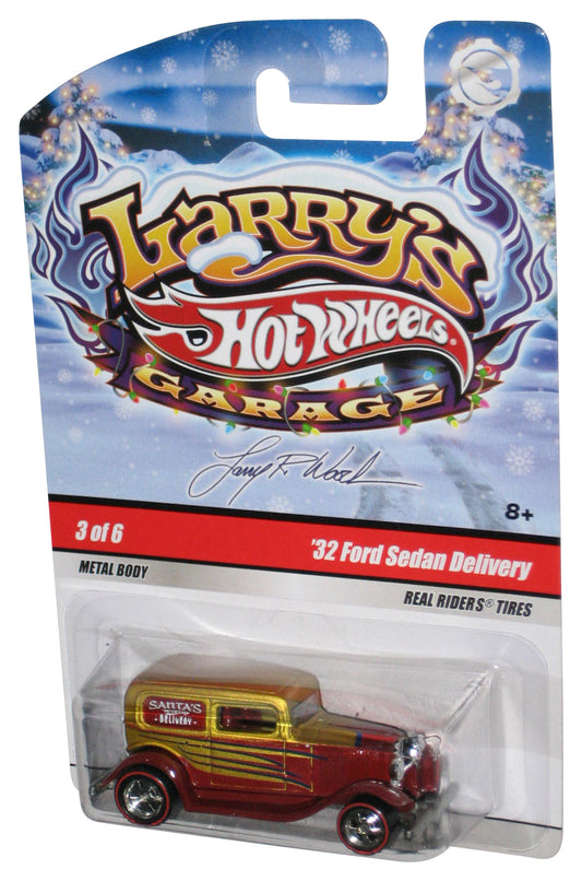 Hot Wheels Larry's Garage (2009) Red & Gold '32 Ford Sedan Delivery Real Riders Car 3/6