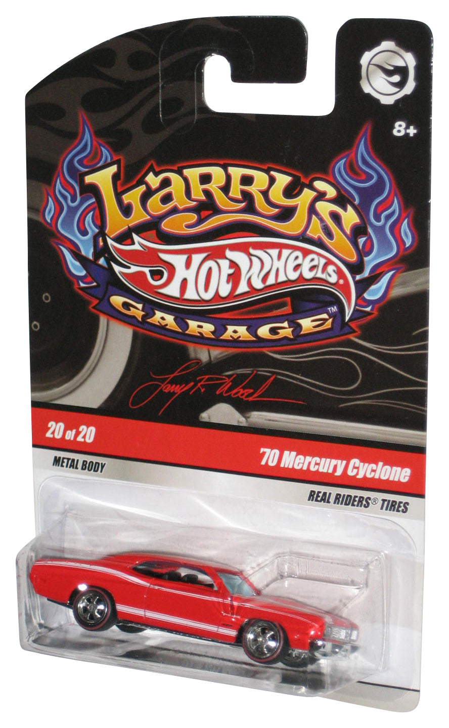 Hot Wheels Larry's Garage (2008) Red '70 Mercury Cyclone Real Riders Car 20/20
