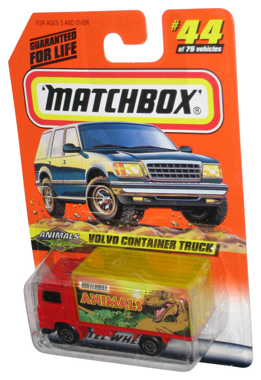 Matchbox Animals (1997) Red Volvo Container Truck Toy #44/75