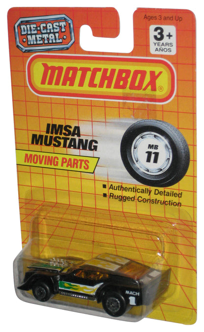 Matchbox Imsa Mustang Moving Parts (1990) Black Die-Cast Metal Toy Car MB11