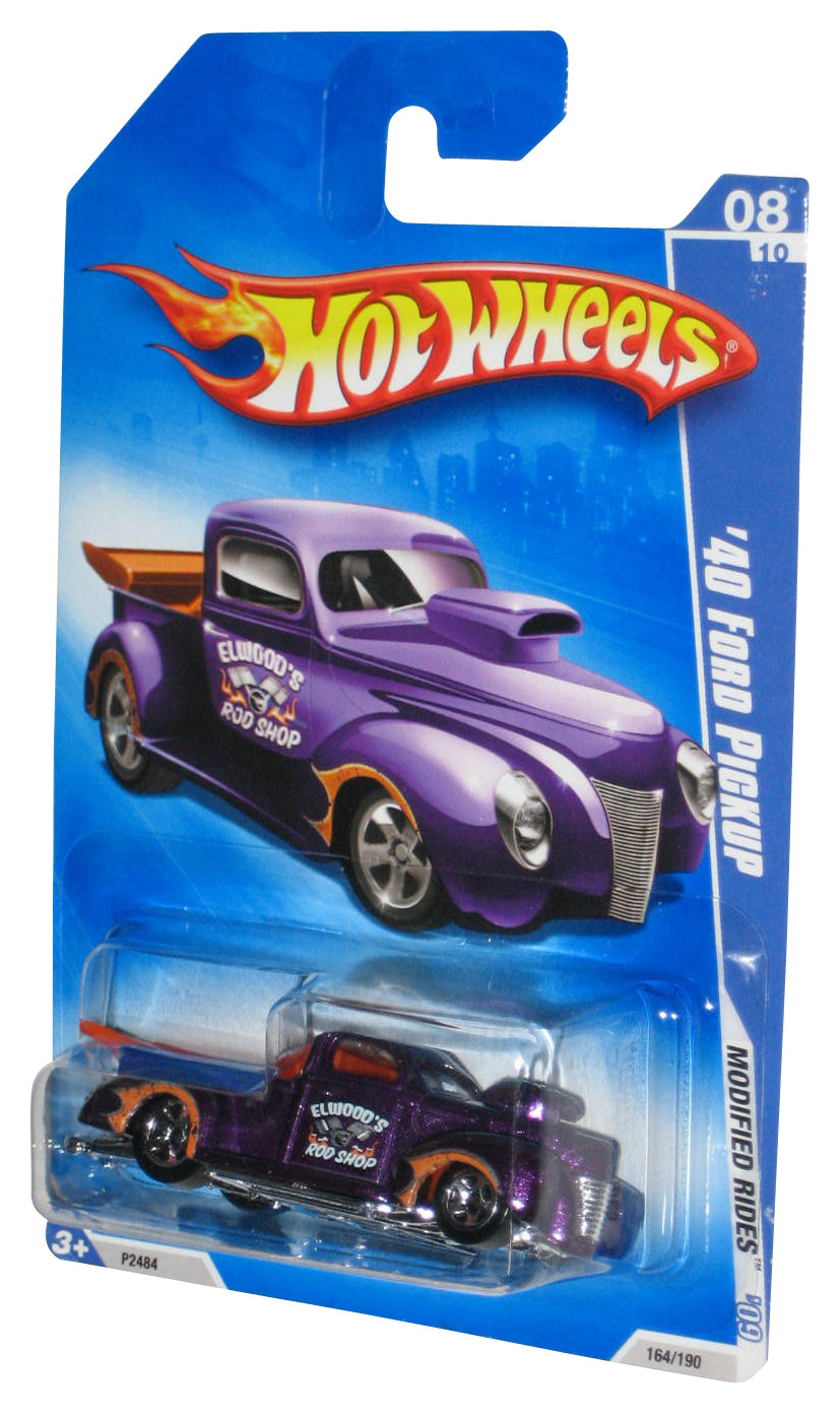 Hot Wheels Modified Rides 8/10 '09 Purple '40 Ford Pickup Toy Truck 164/190
