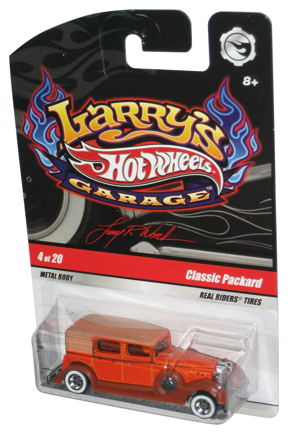 Hot Wheels Larry's Garage (2008) Orange Classic Packard Real Riders Toy Car 4/20