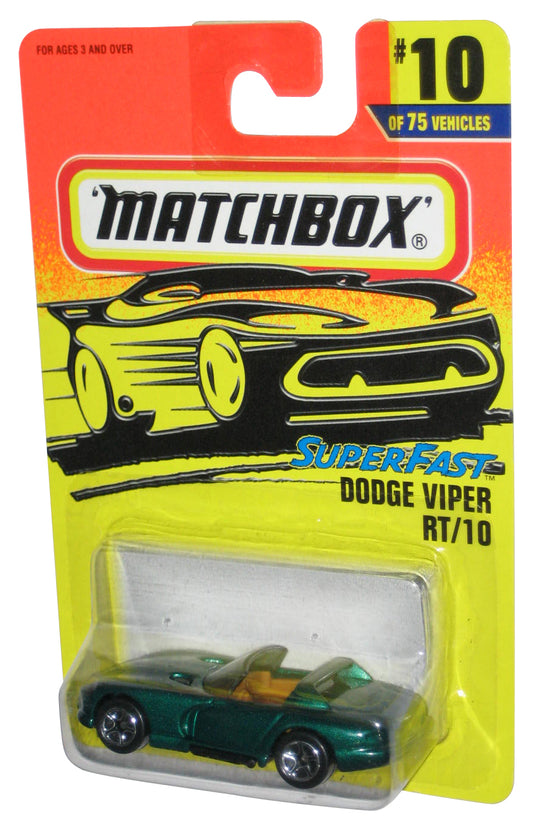 Matchbox Superfast (1996) Green Dodge Viper RT/10 Toy Car #10/75
