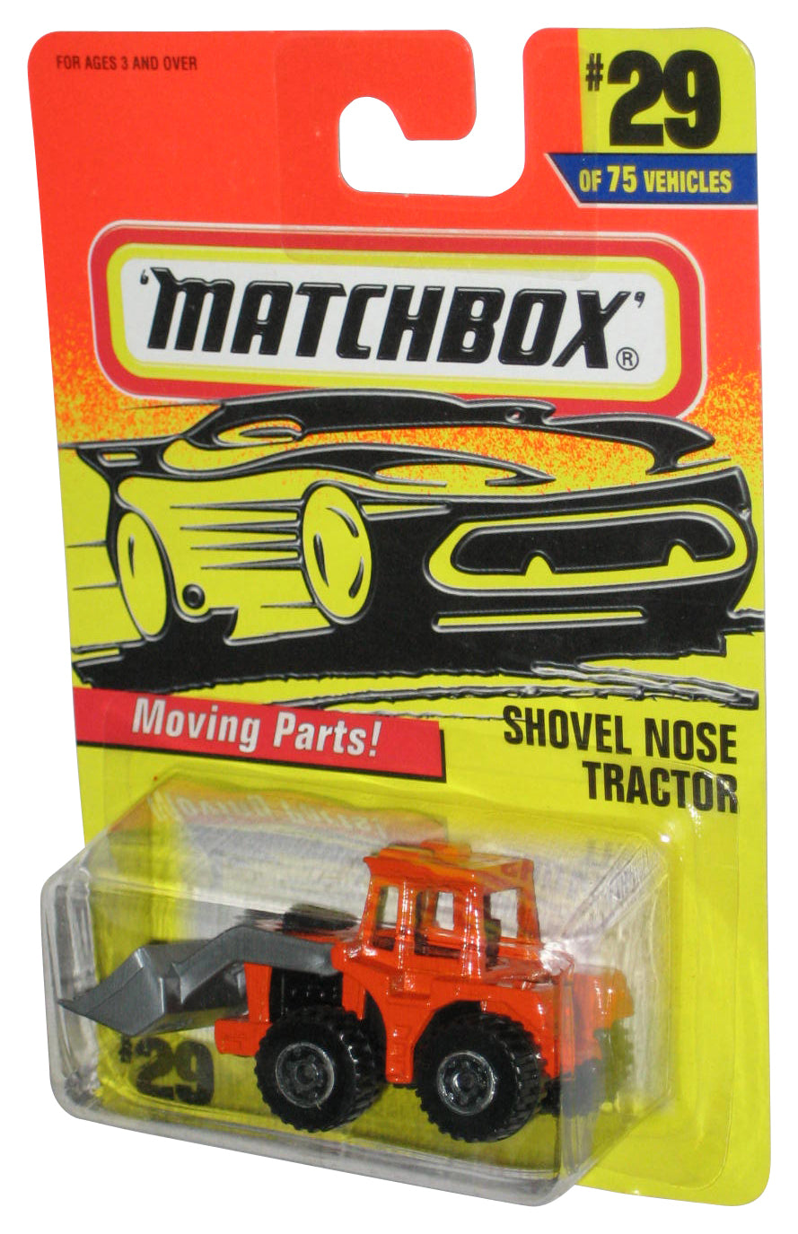Matchbox Get In The Fast Lane (1994) New Color Orange Shovel Nose Tractor Toy #29/75