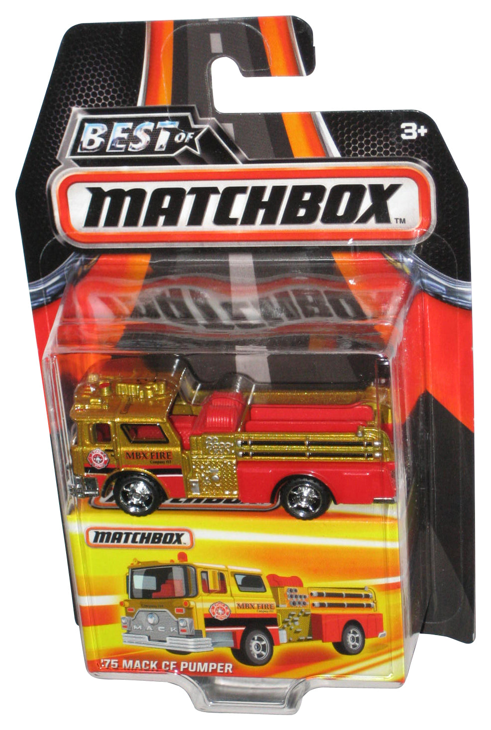 Matchbox Best of '75 Mack CF Pumper (2015) Gold & Red Toy Truck