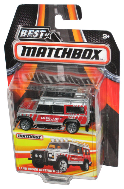 Matchbox Best of Land Rover Defender 110 (2015) Red Ambulance Medic Toy Vehicle - (Cracked Plastic)