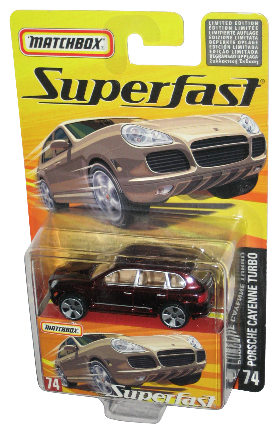 Matchbox Superfast (2005) Red Porsche Cayenne Turbo Toy Car #74