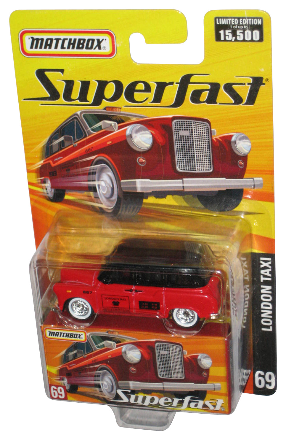 Matchbox Superfast (2005) Red & Black London Taxi Toy Car #69