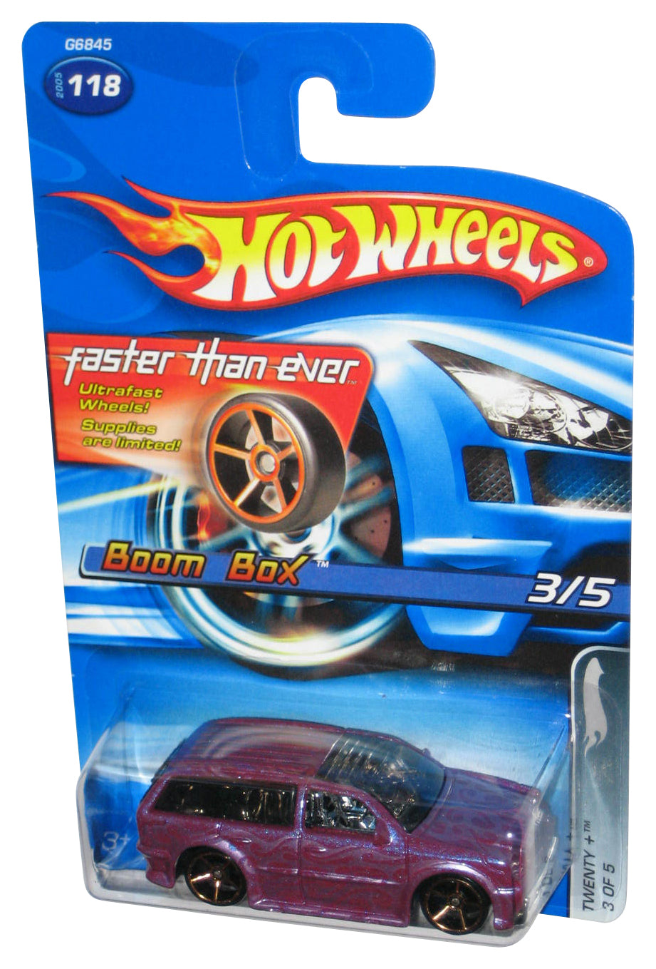 Hot Wheels Twenty 3/5 Boom Box (2005) Purple Toy Car #118 - (Faster Than Ever Card)