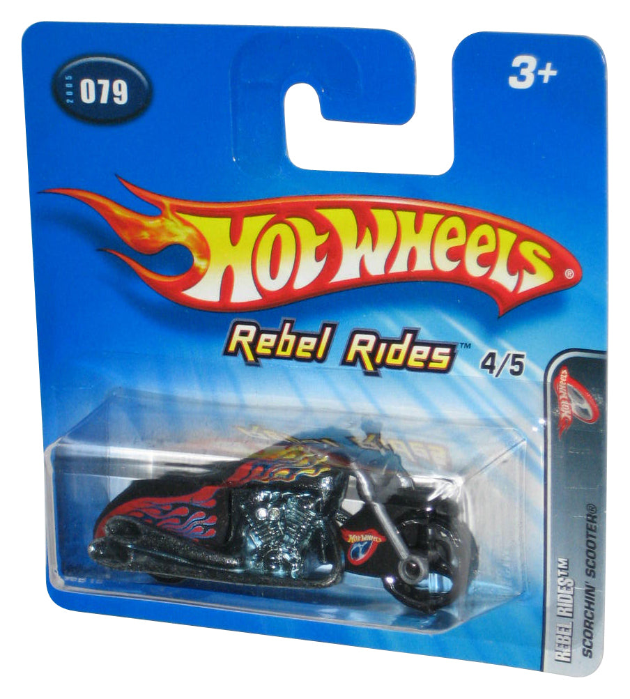 Hot Wheels Rebel Rides 4/5 (2005) Mattel Scorchin' Scooter Toy Motorcycle #079 - (Short Card)