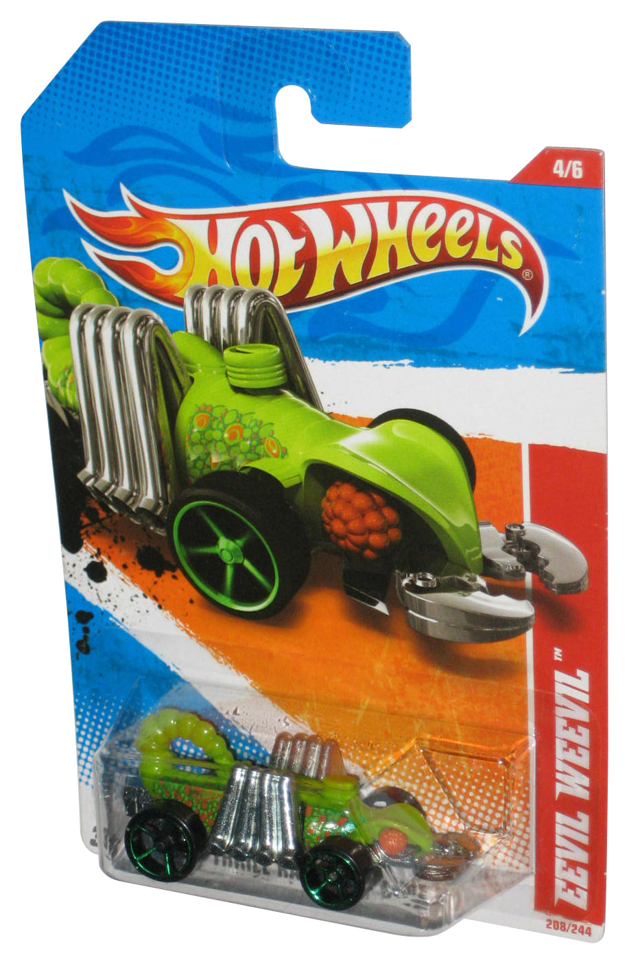 Hot Wheels Thrill Racers Cave '11 4/6 (2010) Green Eevil Weevil Toy Car 208/244
