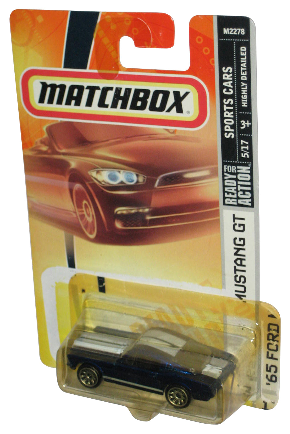 Matchbox Sports Cars 5/17 (2007) Blue '65 Ford Mustang GT Car #13 - (Plastic Loose From Card)