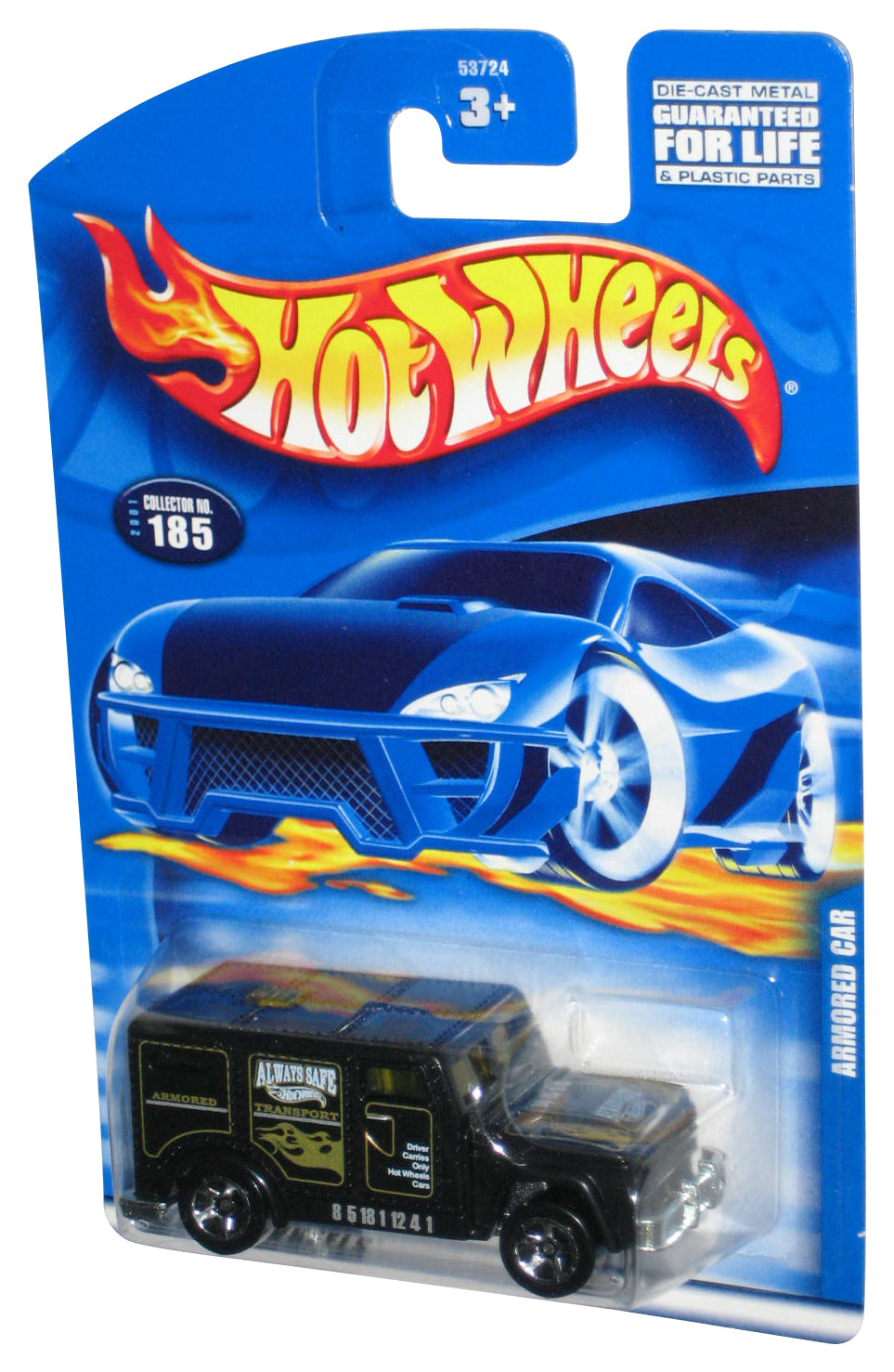 Hot Wheels Black Armored Car (2001) Collector Toy Truck #185