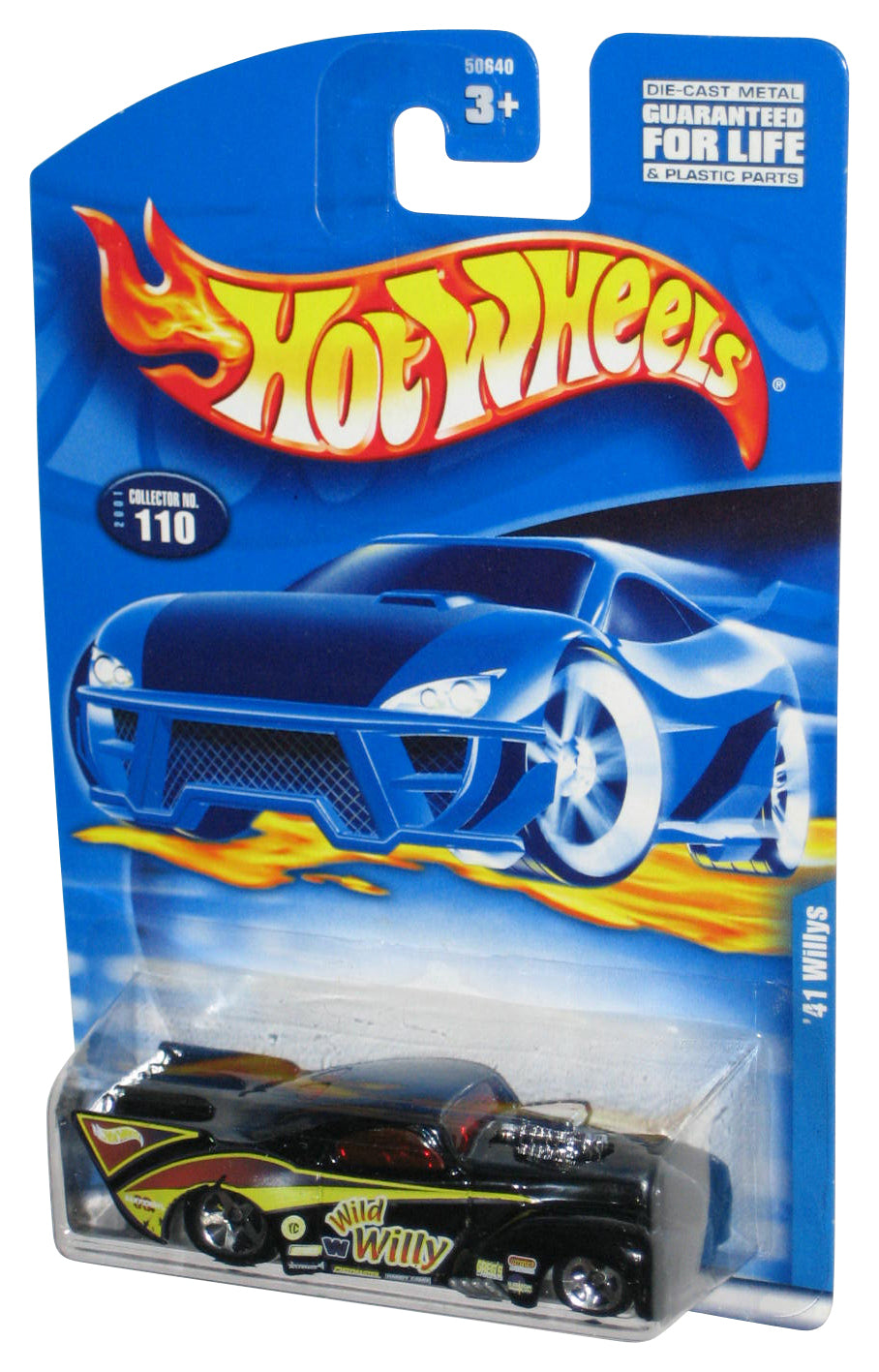Hot Wheels Wild Willy Black '41 Willys (2001) Mattel Collector Toy Car #110